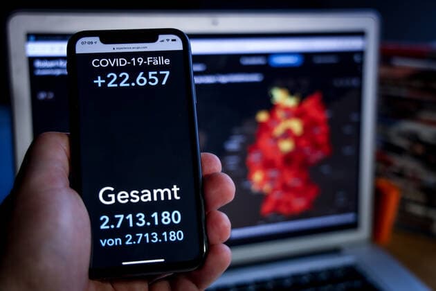 Coronavirus in Deutschland - Covid-19-Dashboard des Robert Koch-Institut 25.03.2021: Robert Koch-Institut: COVID-19-Fälle 2.713.180. Zugang um 22.657 gegenüber dem Vortag.