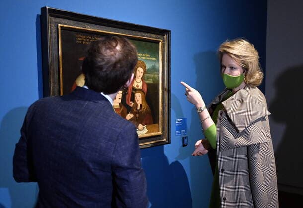 Bilder des Jahres 2021, Entertainment 03 März Entertainment Themen der Woche KW12 Entertainment Bilder des Tages Königin Mathilde von Belgien besucht Kinder der Renaissance Ausstellung im Museum Hof Van Busleyden Queen Mathilde of Belgium pictured during a royal visit to the new temporary exhibition Children of the Renaissance (Kinderen van de Renaissance - Enfants de la Renaissance) in Museum Hof Van Busleyden, in Mechelen, Thursday 25 March 2021. With this visit, the Queen wishes to support the cultural sector, which has been severely affected by the corona crisis in recent months. POOL  ERICxLALMAND 2681940