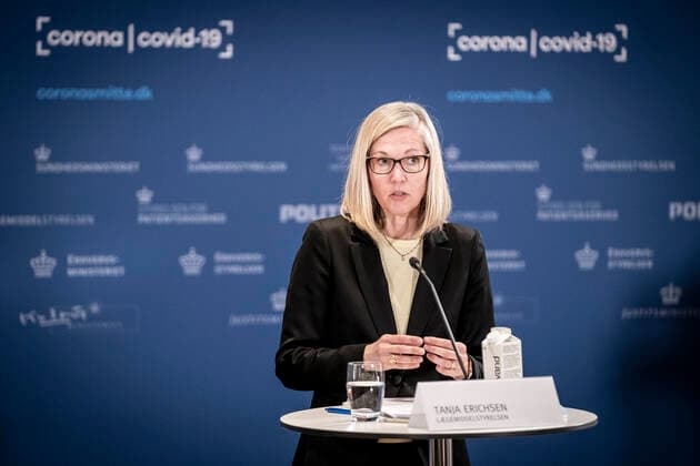 Coronavirus in Dänemark, PK in Kopenhagen zum 14 tägigen AstraZeneca Impfstopp Enhedschef i Laegemiddelstyrelsen, Tanja Erichsen under pressebriefing om status paa undersoegelse af AstraZeneca vaccinen som har vaeret paa 14 dages pause og det sker i Eigtveds Pakhus i Koebenhavn, torsdag den 25. marts 2021.. , Copenhagen Denmark Copyright: RitzauxScanpix MadsxClausxRasmussenx COP107 spdk20210325-140903-L