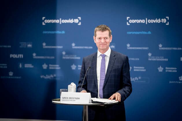Coronavirus in Dänemark, PK in Kopenhagen zum 14 tägigen AstraZeneca Impfstopp Direktoer for Sundhedsstyrelsen, Soeren Brostroem under pressebriefing om status paa undersoegelse af AstraZeneca vaccinen som har vaeret paa 14 dages pause og det sker i Eigtveds Pakhus i Koebenhavn, torsdag den 25. marts 2021.. , Copenhagen Denmark Copyright: RitzauxScanpix MadsxClausxRasmussenx COP107 spdk20210325-141455-L