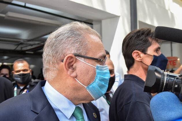 SÃO PAULO, SP - 25.03.2021: VISIT OF THE MINISTER OF HEALTH TO USP IN - Minister of Health, Marcelo Queiroga, visits Incor (Heart Institute), Central Institute of Hospital das Clínicas and USP Medical School building (FMUSP) this Thursday (25), in São Paulo SP. x2046720x  RobertoxCasimiro