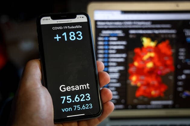 Coronavirus in Deutschland - Covid-19-Dashboard des Robert Koch-Institut 26.03.2021: Robert Koch-Institut: COVID-19-Todesfälle 75.623. Zugang um 183 gegenüber dem Vortag.