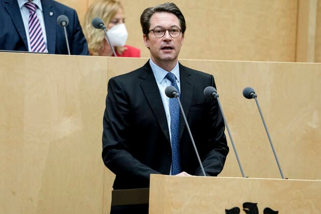 1002. Bundesratsitzung in Berlin Aktuell, 05.03.2021, Berlin, Bundesverkehrsminister Andreas Scheuer im Portrait bei seiner Rede im Plenarsaal bei der 1001. Sitzung des Bundesrat in Berlin Berlin Berlin Deutschland *** 1002 meeting of the Bundesrat in Berlin Current, 05 03 2021, Berlin, Federal Minister of Transport Andreas Scheuer in portrait during his speech in the plenary hall at the 1001 meeting of the Bundesrat in Berlin Berlin Germany