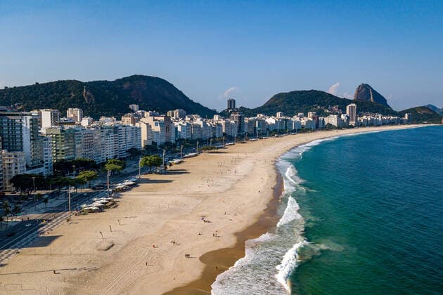 News Bilder des Tages Emergency Pause in Rio RIO DE JANEIRO, BRAZIL, MAR 26: EMERGENCY PAUSE IN RIO - View of Copacabana beach almost empty on a Friday since the mayor declared a 10-day emergency pause in activities in an attempt to reduce COVID-19 cases in the city on March 26, 2021. ( Photo by Chico Ferreira Penta Press ) Rio de Janeiro Brazil 6427_235954 Copyright: xChicoxFerreira PentaxPressx