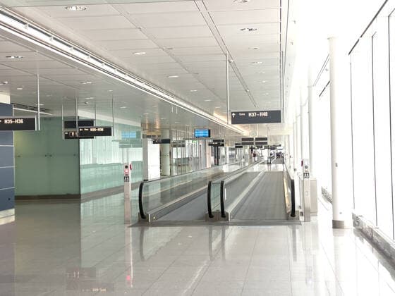 Empty Munich Airport , menschenleer in Munich, Germany on March 27, 2021.