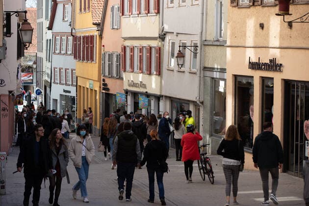 Tuebingen Themenbilder: Tuebingen in Zeit der Corona-Pandemie, 28.03.2021 Themenbilder: Tuebingen in Zeit der Corona-Pandemie, 28.03.2021, Copyright: xEIBNER DROFITSCHx EP_ddh
