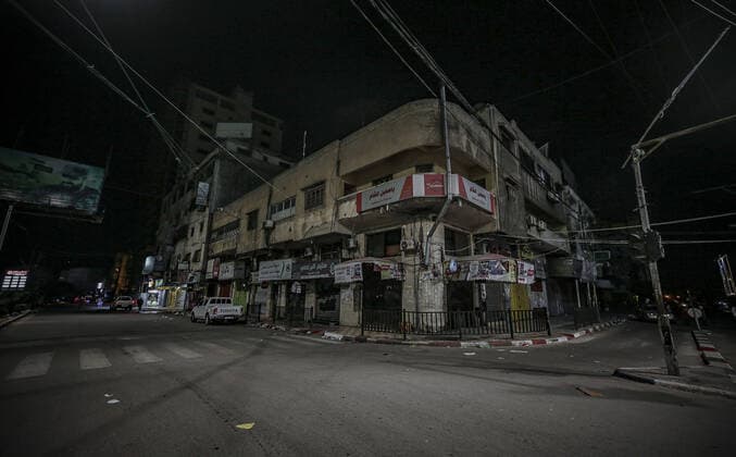 March 28, 2021, Gaza city, The Gaza Strip, Palestine: Empty streets amid a coronavirus lockdown from 9:00 PM to 6:00 AM in Gaza City, 27 March 2021. The Ministry of Interior in Gaza City announced new measures on .25 March 2021, as number of coronavirus positive cases increase. Gaza city Palestine - ZUMAq100 20210328_zaa_q100_050 Copyright: xAbedxAlrahmanxAlkahloutx