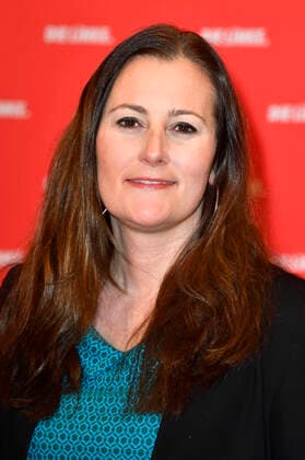 Janine Wissler bei der Pressekonferenz der Partei Die Linke zu aktuellen politischen Themen im Karl-Liebknecht Haus. Berlin, 29.03.2021