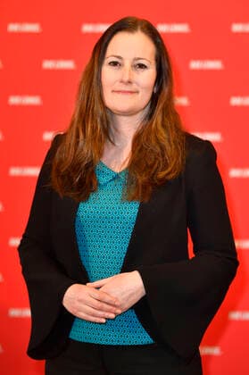 Janine Wissler bei der Pressekonferenz der Partei Die Linke zu aktuellen politischen Themen im Karl-Liebknecht Haus. Berlin, 29.03.2021