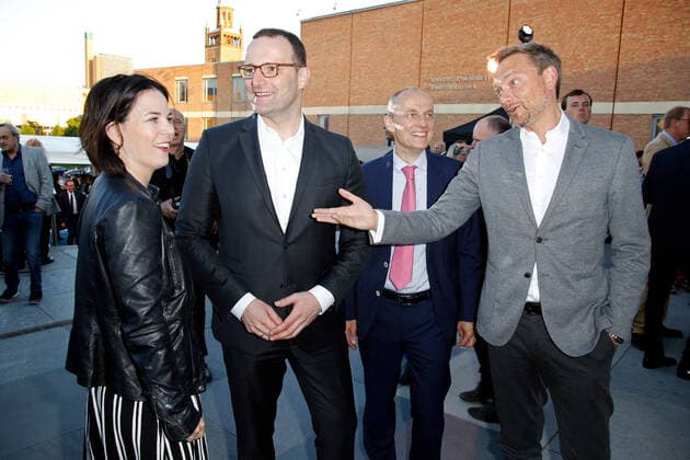 Annalena Baerbock, Jens Spahn, Wolfgang Krach und Christian Lindner bei der Nacht der Su?ddeutschen Zeitung im Kulturforum in Berlin. Copyright: xEventpressxGolejewskix