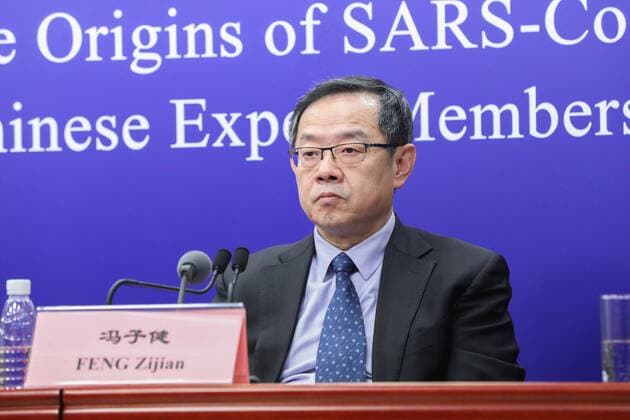 (210331) -- BEIJING, March 31, 2021 -- Feng Zijian, a Chinese expert member of the WHO-China team studying the origins of COVID-19, attends a press briefing by the Chinese expert members of the joint study in Beijing, capital of China, March 31, 2021. ) CHINA-BEIJING-WHO-COVID-19-ORIGINS-STUDY-PRESS BRIEFING (CN) ZhangxYuwei 