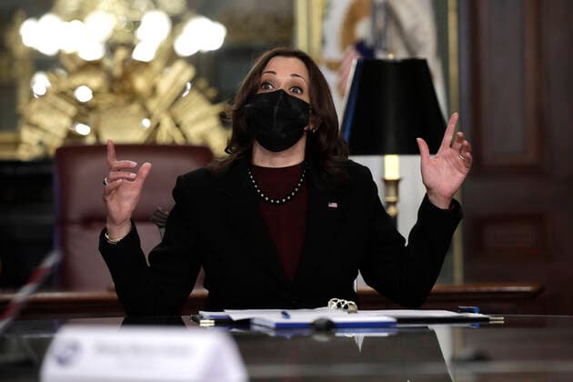 March 31, 2021, Washington, District of Columbia, USA: United States Vice President Kamala Harris holds a roundtable discussion with faith leaders on their efforts to encourage communities to take the COVID-19 vaccine at the White House on March 31, 2021 in Washington, DC Washington USA - ZUMAs152 20210331_zaa_s152_011 Copyright: xYurixGripasx-xPoolxViaxCnpx