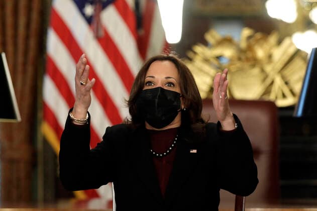March 31, 2021, Washington, District of Columbia, USA: United States Vice President Kamala Harris holds a roundtable discussion with faith leaders on their efforts to encourage communities to take the COVID-19 vaccine at the White House on March 31, 2021 in Washington, DC Washington USA - ZUMAs152 20210331_zaa_s152_016 Copyright: xYurixGripasx-xPoolxViaxCnpx
