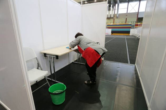 31.03.2021, Tartu Preparations for the covid-19 vaccination center to be built in the Tartu A Le Coq sports building have been completed. Photo Sille Annuk, Tartu PM Tartu Tartumaa Estonia 1SA31MAR21A12  Copyright: xSILLExANNUKx