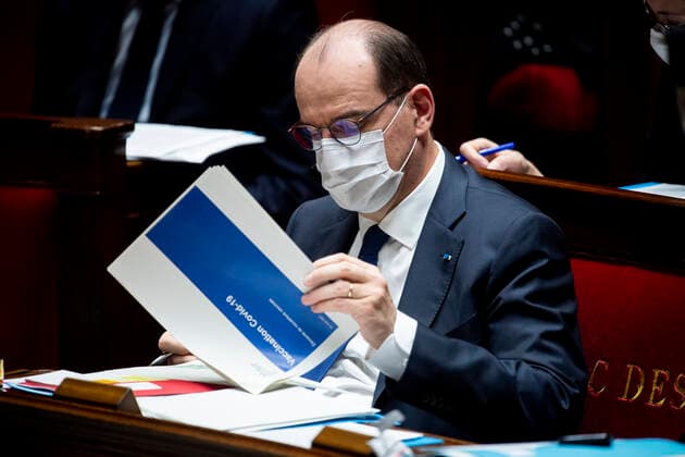 Frankreich, Sitzung der Nationalversammlung in Paris Jean Castex - Premier Ministre NEWS : Declaration du Premier Ministre sur l Evolution de la situation Sanitaire - Paris - 01 04 2021 JBAutissier Panoramic 