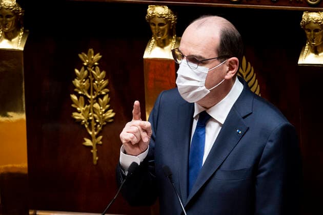Frankreich, Sitzung der Nationalversammlung in Paris Jean Castex - Premier Ministre NEWS : Declaration du Premier Ministre sur l Evolution de la situation Sanitaire - Paris - 01 04 2021 JBAutissier Panoramic 