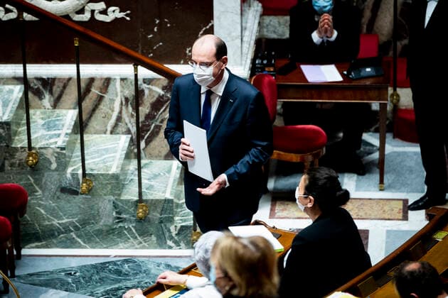 Frankreich, Sitzung der Nationalversammlung in Paris Jean Castex - Premier Ministre NEWS : Declaration du Premier Ministre sur l Evolution de la situation Sanitaire - Paris - 01 04 2021 JBAutissier Panoramic 
