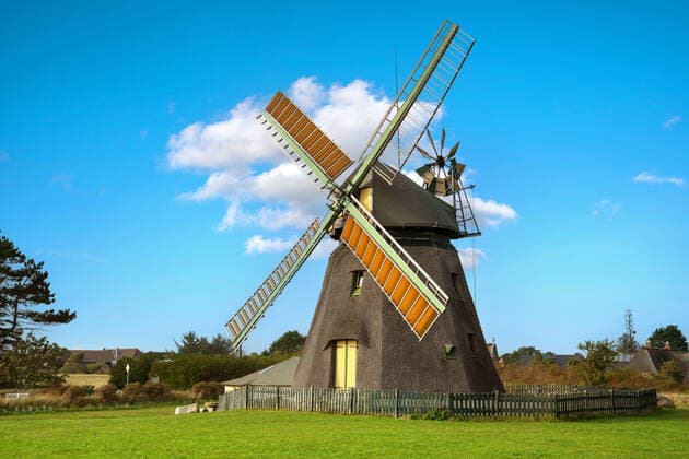 Windmühle von Nebel auf Amrum, Nordfriesland, Deutschland