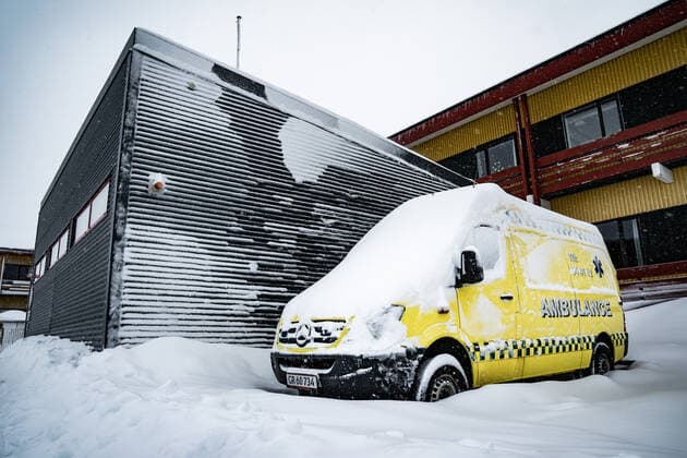 Dronning Ingrids Hospital, Dronning Ingridip Napparsimavissua, i Nuuk, fredag den 2. april 2021.. , Nuuk Denmark Copyright: RitzauxScanpix EmilxHelmsx cop102 spdk20210402-171428-L