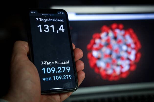 Coronavirus in Deutschland - Covid-19-Dashboard des Robert Koch-Institut 03.04.2021: Robert Koch-Institut: 7-Tage-Inzidenz 131,4. 7-Tage-Fallzahl 109.279.