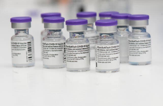 BioNTech Pfizer vaccine ampoules in Ankara City Hospital, Turkey, on April 3, 2021. Turkey has confirmed 31,892 deaths and 3,400,296 positive cases of the coronavirus infection in the country. ( Copyright: AbdurrahmanxAntakyalix-xDepoxPho DSC_4443
