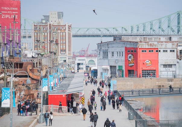 April 4, 2021, Montreal, PQ, Canada: People walk in the Old Port in Montreal, Sunday, April 4, 2021. Montreal Canada  - ZUMAc35_ 20210404_zaf_c35_041 Copyright: xGrahamxHughesx
