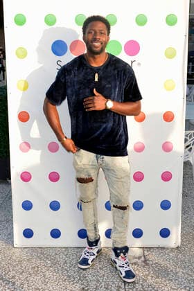 Derrick Henry beim Pre-Dinner von virtuellen Konzert von JNA in der Sugar Factory. Los Angeles, 05.04.2021