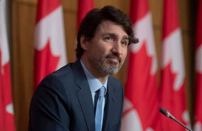 News Themen der Woche KW14 News Bilder des Tages April 6, 2021, Ottawa, on, Canada: Prime Minister Justin Trudeau is seen during a news conference in the Parliamentary precinct on the COVID-19 pandemic, Tuesday April 6, 2021 in Ottawa. Ottawa Canada  - ZUMAc35_ 20210406_zaf_c35_015 Copyright: xAdrianxWyldx