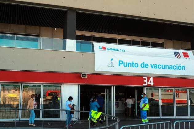 Vaccination against Covid 19 continues at the Wanda Metropolitano stadium in Madrid, Wednesday, April 7, 2020 Cordon Press