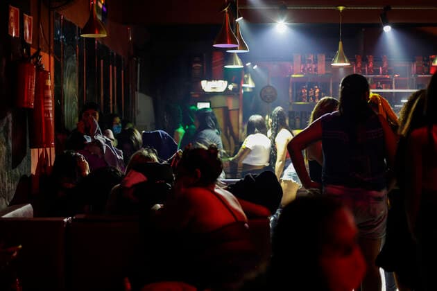 April 10, 2021, Sao Paulo, SP, Brazil: April 10, 2021, Sao Paulo, SP, Brazil: Sao Paulo s government task force did close a clandestine house party east zone of the city. A state decree prohibits non-essential services open during the Covid-19 outbreak fight. About 80 person was in local without protection mask. Sao Paulo Brazil - ZUMAc168 20210410_zap_c168_004 Copyright: xMarceloxChellox
