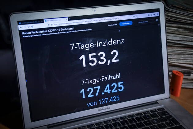Coronavirus in Deutschland - Covid-19-Dashboard des Robert Koch-Institut 14.04.2021: Robert Koch-Institut: 7-Tage-Inzidenz 153,2. 7-Tage-Fallzahl 127.425. COVID-19-Fälle 3.044.016. Zugang um 21.693 gegenüber dem Vortag. COVID-19-Todesfälle 79.088. Zugang um 342 gegenüber dem Vortag. Information des RKI: Rund um die Osterfeiertage ist zu beachten, dass weniger Personen einen Arzt aufsuchen, weniger Proben genommen und weniger Laboruntersuchungen durchgeführt werden und damit weniger Erregernachweise an das RKI gemeldet werden.