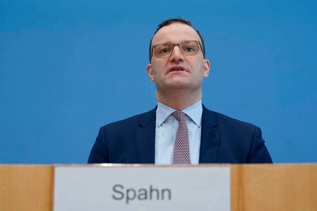 Bundespressekonferenz, Aktuelle Corona Lage Aktuell, 15.04.2021, Berlin, Bundesminister für Gesundheit Jens Spahn im Portrait bei der Bundespressekonferenz zum Thema Aktuelle Corona-Lage Berlin Berlin Deutschland