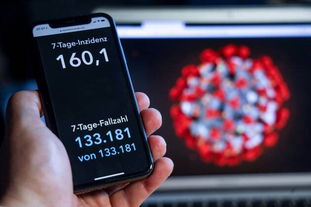 Coronavirus in Deutschland - Covid-19-Dashboard des Robert Koch-Institut 16.04.2021: Robert Koch-Institut: 7-Tage-Inzidenz 160,1. 7-Tage-Fallzahl 133.181. COVID-19-Fälle 3.099.273. Zugang um 25.831 gegenüber dem Vortag. COVID-19-Todesfälle 79.628. Zugang um 247 gegenüber dem Vortag.
