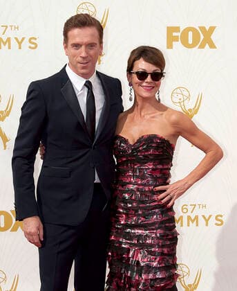 April 16, 2021, Los Angeles, California, USA: Actress Helen McCrory dies at her home after a battle with cancer. She was 52. FILE PHOTO: Damian Lewis and Helen McCrory on the red carpet of the 67th Emmy Awards held at the Microsoft Theatre on Sunday, September 20, 2015 in Los Angeles, California. PI Los Angeles USA - ZUMAp124 20210416_zaa_p124_003 Copyright: xJAVIERxROJASx