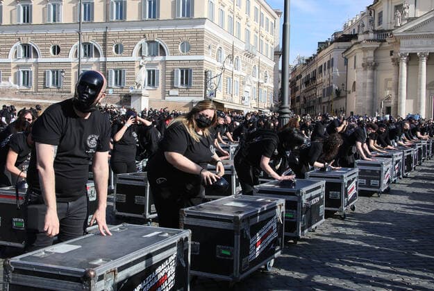 Rome, National show of the entertainment sector and events with 100 trunks in Piazza del Popolo Pictured:  Copyright: xPieroxTenaglix xIPAx xPieroxTenaglix