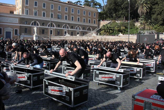 Rome, National show of the entertainment sector and events with 100 trunks in Piazza del Popolo Pictured:  Copyright: xPieroxTenaglix xIPAx xPieroxTenaglix