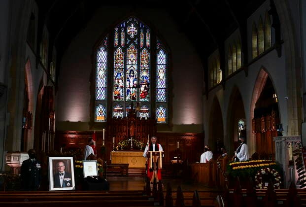 April 17, 2021, Ottawa, on, Canada: Reverend Shane A. D. Parker, Bishop of the Anglican Diocese of Ottawa, speaks during the National Commemorative Ceremony in honour of Prince Philip, The Duke of Edinburgh, at Christ Church Cathedral in Ottawa on Saturday, April 17, 2021. Ottawa Canada  - ZUMAc35_ 20210417_zaf_c35_010 Copyright: xSeanxKilpatrickx