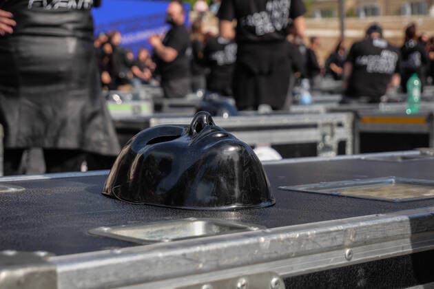 Trunks in the square in Rome, for the flashmob organized by show business workers to ask Draghi for help. The operators of a sector brought to its knees by the pandemic urge the prime minister to intervene to help them get back on track and take their trunks to Piazza del Popolo.  Copyright: xStefanoxRonchinix xIPAx xStefanoxRonchinix
