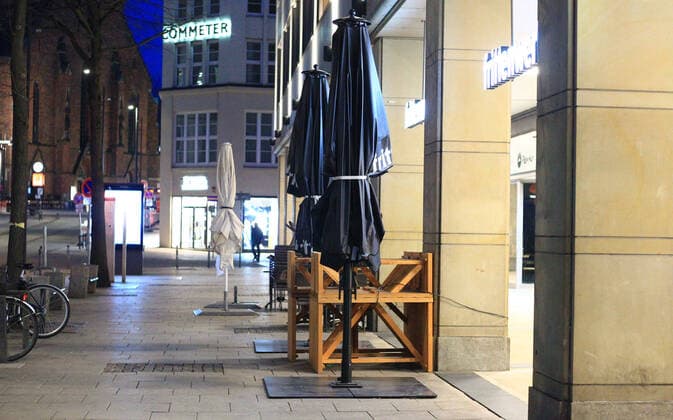 Menschenleere Hamburger Innenstadt während der Ausgangssperre. Innenstadt Hamburg