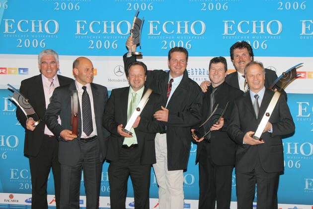 Echo Verleihung 12.03.2006 Musiker Norbert Rier (M) und Band - Die Kastelruther Spatzen - Preistraeger bei der Verleihung der Echo-Awards, im Hotel Estrel, Sonnenallee 225, Berlin - 12.03.2006 -