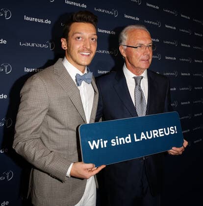 Mesut Oezil und Franz Beckenbauer - 10th Laureus Media Award in Berlin, Germany on 12.11.2014 Copyright: xJamesxColdreyx