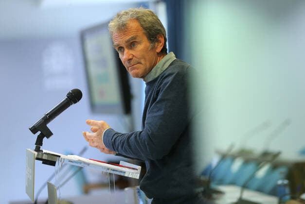 The director of the Center for Alerts and Health Emergencies (CCAES), Fernando Simon during a conference convened before the media, on April 19, 2021, at the Ministry of Health, Madrid, (Spain). During the conference, Fernando Simon has reported that the cumulative incidence continues to increase, 230.54 cases per 100,000 inhabitants in the last 14 days throughout the national territory. 19 APRIL 2021;PANDEMIC;CORONAVIRUS;EVOLUTION;COVID-19;CASES;INFECTED;HOSPITALIZED;STRAINS;VARIANTS Isabel Infantes LagenciaEP 04 19 2021 Madrid (Spain) Madrid (Spain) Spain Copyright: xIsabelxInfantesx 3651759