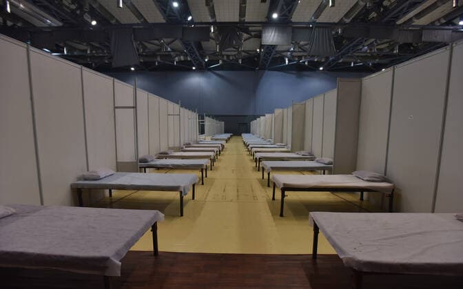 NEW DELHI, INDIA - APRIL 19: A view of newly converted COVID-19 care centre at Yamuna Sports Complex on April 19, 2021 in New Delhi, India. (Photo By Sonu Mehta Hindustan Times) Temporary Covid Care Centers Prepared In Delhi