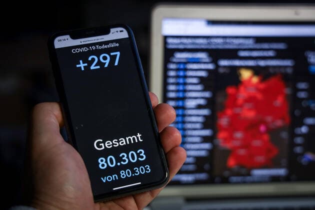 Coronavirus in Deutschland - Covid-19-Dashboard des Robert Koch-Institut 20.04.2021: Robert Koch-Institut: 7-Tage-Inzidenz 162,4. 7-Tage-Fallzahl 135.033. COVID-19-Fälle 3.163.308. Zugang um 11.437 gegenüber dem Vortag. COVID-19-Todesfälle 80.303. Zugang um 297 gegenüber dem Vortag.