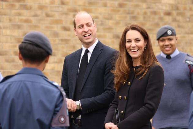 Bilder des Jahres 2021, Entertainment 04 April Entertainment Themen der Woche KW16 Entertainment Bilder des Tages . 21 04 2021. London, United Kingdom. Prince William and Kate Middleton, the Duke and Duchess of Cambridge, during a visit to the 282 East Ham Squadron Air Training Corps in London.  xPoolx xi-Imagesx IIM-22135-0002