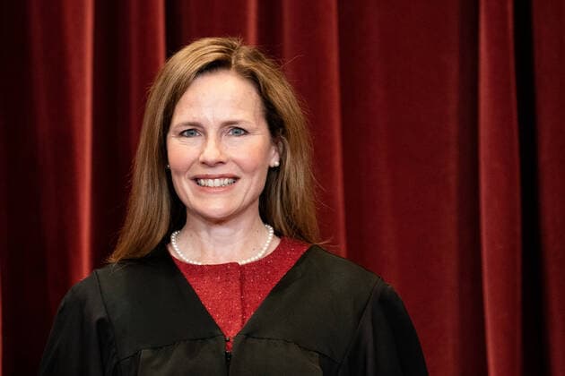 Associate Justice of the Supreme Court Amy Coney Barrett stands during a group photo of the Justices at the Supreme Court in Washington, DC on April 23, 2021. Copyright: xPoolxviaxCNPx MediaPunchx