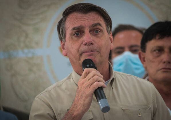 BELÉM, PA - 23.04.2021: BOLSONARO ENTREGA ALIMENTOS EM BELÉM - President Jair Bolsonaro (without a party) delivers food this Friday (23) in Belém do Pará. The event takes place at Belém Air Force Base and is part of the Brasil Fraterno initiative, which aims to serve needy families in regions of social crisis. x2057146x  FilipexBispo