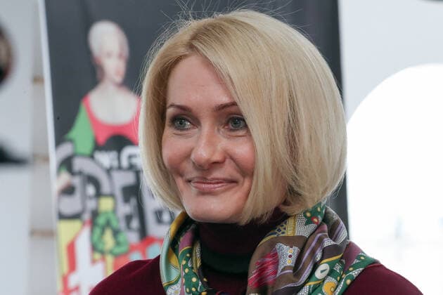 MOSCOW, RUSSIA â€“ APRIL 24, 2021: Russia s Deputy Prime Minister Viktoria Abramchenko is seen in the Museum of Moscow on the closing day of the 2021 Mercedes-Benz Fashion Week Russia. Sergei Karpukhin TASS  TS0FDEA3