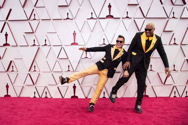 Entertainment Bilder des Tages OscarÂ® nominees Martin Desmond Roe (L) and Travon Free arrive on the red carpet of The 93rd OscarsÂ® at Union Station in Los Angeles, CA on Sunday, April 25, 2021. Los Angeles CA USA  Copyright: xMattxPetitx 34135011THA