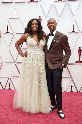 OscarÂ® nominee, Charles D. King (R) and guest, arrive on the red carpet of The 93rd OscarsÂ® at Union Station in Los Angeles, CA on Sunday, April 25, 2021. Los Angeles CA USA  Copyright: xMattxPetitx 34135029THA
